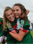 2 September 2017; Sarah Rowe, left,  and Niamh Kelly of Mayo celebrate following the TG4 Ladies Football All-Ireland Senior Championship Semi-Final match between Cork and Mayo at Kingspan Breffni in Cavan. Photo by Sam Barnes/Sportsfile