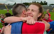 2 September 2017; Aileen Gilroy of Mayo celebrates with a memeber of backroom staff following the TG4 Ladies Football All-Ireland Senior Championship Semi-Final match between Cork and Mayo at Kingspan Breffni in Cavan. Photo by Sam Barnes/Sportsfile