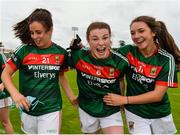 2 September 2017; Mayo players, from left, Nóirín Moran, Aileen Gilroy and Niamh Kelly of celebrate following the TG4 Ladies Football All-Ireland Senior Championship Semi-Final match between Cork and Mayo at Kingspan Breffni in Cavan. Photo by Sam Barnes/Sportsfile