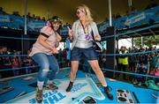 2 September 2017; Miriam Griffin, left, and Maggie Owens, both from Athy, Co Kildare, team up for a dance-off duo at Electric Ireland's Throwback Stage at Electric Picnic, during some 90s nostalgia fun. Electric Ireland, the official energy partner of Electric Picnic, will screen some rad old school movies with family friendly activities and the best poptastic throwback tunes throughout the weekend. Check out festival highlights at facebook.com/ElectricIreland #ThrowbackStage. Photo by Cody Glenn/Sportsfile