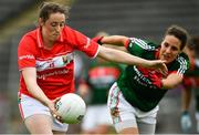 2 September 2017; Áine O'Sullivan of Cork in action against Martha Carter of Mayo during the TG4 Ladies Football All-Ireland Senior Championship Semi-Final match between Cork and Mayo at Kingspan Breffni in Cavan. Photo by Sam Barnes/Sportsfile