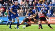 2 September 2017; Scott Fardy of Leinster is tackled by Brok Harris of Dragons during the Guinness PRO14 Round 1 match between Dragons and Leinster at Rodney Parade in Newport, Wales. Photo by Ramsey Cardy/Sportsfile