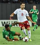 2 September 2017; Cyrus Christie of Republic of Ireland in action against Valeri Kazaishvili of Georgia during the FIFA World Cup Qualifier Group D match between Georgia and Republic of Ireland at Boris Paichadze Dinamo Arena in Tbilisi, Georgia. Photo by David Maher/Sportsfile