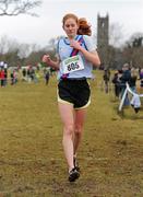 21 February 2010; Maria Walsh, Dublin, crosses the finish line to win the Woodie’s DIY Intermediate Cross Country. Senior Athletes, Woodie’s DIY Intermediate Cross Country. Lough Key Forest Park, Boyle, Co. Roscommon. Picture credit: Pat Murphy / SPORTSFILE