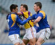 3 June 2012; Conor Carty, Wexford, in action against Shane Mulligan, left, and Mickey Quinn, Longford. Leinster GAA Football Senior Championship Quarter-Final, Longford v Wexford, Croke Park, Dublin. Picture credit: Stephen McCarthy / SPORTSFILE