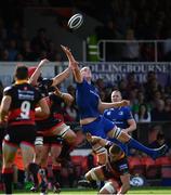 2 September 2017; Devin Toner of Leinster in action against Cory Hill of Dragons during the Guinness PRO14 Round 1 match between Dragons and Leinster at Rodney Parade in Newport, Wales. Photo by Ramsey Cardy/Sportsfile