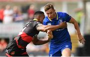 2 September 2017; Jordan Larmour of Leinster is tackled by Ashton Hewitt of Dragons during the Guinness PRO14 Round 1 match between Dragons and Leinster at Rodney Parade in Newport, Wales. Photo by Ramsey Cardy/Sportsfile
