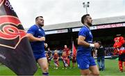 2 September 2017; Cian Healy, left, and Jamison Gibson-Park of Leinster ahead of the Guinness PRO14 Round 1 match between Dragons and Leinster at Rodney Parade in Newport, Wales. Photo by Ramsey Cardy/Sportsfile