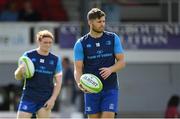 2 September 2017; Ross Byrne, right, and Cathal Marsh of Leinster ahead of the Guinness PRO14 Round 1 match between Dragons and Leinster at Rodney Parade in Newport, Wales. Photo by Ramsey Cardy/Sportsfile