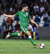 2 September 2017; Robbie Brady of Republic of Ireland in action against  of Georgia during the FIFA World Cup Qualifier Group D match between Georgia and Republic of Ireland at Boris Paichadze Dinamo Arena in Tbilisi, Georgia. Photo by David Maher/Sportsfile