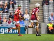 3 September 2017; Brian Turnbull of Cork celebrates scoring his side's first goal during the Electric Ireland GAA Hurling All-Ireland Minor Championship Final match between Galway and Cork at Croke Park in Dublin. Photo by Eóin Noonan/Sportsfile