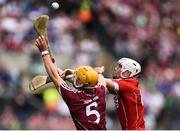 3 September 2017; Ronan Glennon of Galway in action against Evan Sheehan of Cork during the Electric Ireland GAA Hurling All-Ireland Minor Championship Final match between Galway and Cork at Croke Park in Dublin. Photo by Seb Daly/Sportsfile