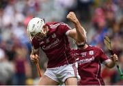 3 September 2017; Jack Canning of Galway celebrates after scoring his side's second goal during the Electric Ireland GAA Hurling All-Ireland Minor Championship Final match between Galway and Cork at Croke Park in Dublin. Photo by Seb Daly/Sportsfile