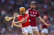 3 September 2017; Liam O Shea of Cork in action against Conor Caulfield of Galway during the Electric Ireland GAA Hurling All-Ireland Minor Championship Final match between Galway and Cork at Croke Park in Dublin. Photo by Sam Barnes/Sportsfile