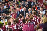 3 September 2017; Galway captain Darren Morrissey lifts the trophy after the Electric Ireland GAA Hurling All-Ireland Minor Championship Final match between Galway and Cork at Croke Park in Dublin. Photo by Ramsey Cardy/Sportsfile