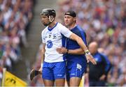 3 September 2017; Maurice Shanahan of Waterford is spoken to my selector Dan Shanahan before entering the field during the GAA Hurling All-Ireland Senior Championship Final match between Galway and Waterford at Croke Park in Dublin. Photo by Seb Daly/Sportsfile