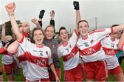 3 September 2017; Derry players celebrate after the TG4 Ladies Football All Ireland Junior Championship Semi-Final match between Carlow and Derry at Lannleire in Dunleer, Co Louth. Photo by Matt Browne/Sportsfile