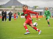 5 June 2012; Shane Doyle, left, St. Colmcille's NS, Templemore, Co. Tipperary, in action against Daniel Brennan, Brierhill NS, Co. Galway. An Post FAI Primary Schools 5-a-Side All-Ireland Finals, Tallaght Stadium, Tallaght, Dublin. Picture credit: Barry Cregg / SPORTSFILE