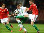 4 June 2012; Jonathan Walters, Republic of Ireland, in action against Norbert Meszaros, right, and Peter Halmosi, Hungary. Friendly International, Hungary v Republic of Ireland, Ferenc Puskás Stadium, Budapest, Hungary. Picture credit: David Maher / SPORTSFILE