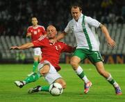 4 June 2012; Aiden McGeady, Republic of Ireland, in action against Jozsef Varga, Hungary. Friendly International, Hungary v Republic of Ireland, Ferenc Puskás Stadium, Budapest, Hungary. Picture credit: David Maher / SPORTSFILE