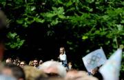 6 June 2012; A young supporter looks on during the 2012 Olympic Torch Relay in St. Stephen's Green, Dublin. Picture credit: Brian Lawless / SPORTSFILE