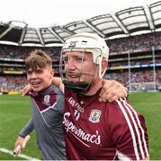 3 September 2017; Joe Canning of Galway celebrates with his nephew Jack, who played in the minor game, after the GAA Hurling All-Ireland Senior Championship Final match between Galway and Waterford at Croke Park in Dublin. Photo by Eóin Noonan/Sportsfile