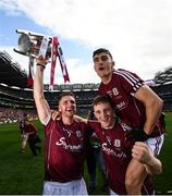 3 September 2017; Galway players, from left, Aidan Harte, Thomas Monaghan and Jack Grealish celebrate following the GAA Hurling All-Ireland Senior Championship Final match between Galway and Waterford at Croke Park in Dublin. Photo by Stephen McCarthy/Sportsfile