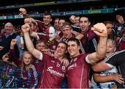 3 September 2017; Ronan Burke, left, and Daithí Burke of Galway celebrate with supporters following the GAA Hurling All-Ireland Senior Championship Final match between Galway and Waterford at Croke Park in Dublin. Photo by Stephen McCarthy/Sportsfile