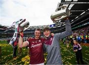 3 September 2017; Joe Canning of the Galway senior team and his nephew Jack Canning of the Galway minor team celebrate their respective All-Ireland victories following the GAA Hurling All-Ireland Senior Championship Final match between Galway and Waterford at Croke Park in Dublin. Photo by Stephen McCarthy/Sportsfile