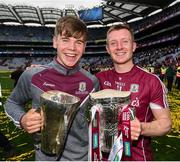 3 September 2017; Joe Canning of the Galway senior team and his nephew Jack Canning of the Galway minor team celebrate their respective All-Ireland victories following the GAA Hurling All-Ireland Senior Championship Final match between Galway and Waterford at Croke Park in Dublin. Photo by Stephen McCarthy/Sportsfile