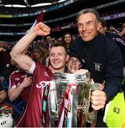 3 September 2017; Joe Canning of Galway celebrates with former Galway hurler John Connolly following the GAA Hurling All-Ireland Senior Championship Final match between Galway and Waterford at Croke Park in Dublin. Photo by Stephen McCarthy/Sportsfile