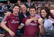3 September 2017; Galway captain David Burke, his brother Eanna, left, his sister Deirdre and his dad John after the GAA Hurling All-Ireland Senior Championship Final match between Galway and Waterford at Croke Park in Dublin. Photo by Ray McManus/Sportsfile