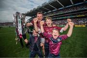 3 September 2017; Joe Canning of Galway and his nephews celebrate following the GAA Hurling All-Ireland Senior Championship Final match between Galway and Waterford at Croke Park in Dublin. Photo by Stephen McCarthy/Sportsfile