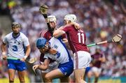 3 September 2017; Michael Walsh of Waterford in action against Joe Canning, 11, and Gearóid McInerney of Galway  during the GAA Hurling All-Ireland Senior Championship Final match between Galway and Waterford at Croke Park in Dublin. Photo by Ray McManus/Sportsfile
