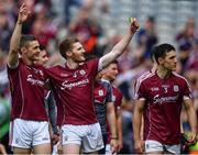 3 September 2017; Galway players, from left, Ronan Burke, John Hanbury/ Daithí Burke celebrate following the GAA Hurling All-Ireland Senior Championship Final match between Galway and Waterford at Croke Park in Dublin. Photo by Sam Barnes/Sportsfile