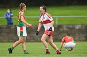 3 September 2017; Dania Donnelly of Derry celebrates after the TG4 Ladies Football All Ireland Junior Championship Semi-Final match between Carlow and Derry at Lannleire in Dunleer, Co Louth. Photo by Matt Browne/Sportsfile