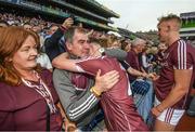3 September 2017; Darren Morrissey of Galway celebrates with family following the Electric Ireland GAA Hurling All-Ireland Minor Championship Final match between Galway and Cork at Croke Park in Dublin. Photo by Stephen McCarthy/Sportsfile