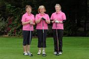 7 June 2012; Rossmore Golf Club, Co. Monaghan, members Nuala Kilroy, centre, Kathleen Dawson, left, and Michelle McQuillan pictured competing in the 2012 Ladies Irish Open Club Challenge Ulster Final. 28 teams competed for a chance to play in the Ladies Irish Open PRO-AM in Killeen Castle on August 2nd, with Headfort Golf Club claiming the coveted prizel. Slieve Russell Golf Club, Co. Cavan. Picture credit: Matt Browne / SPORTSFILE