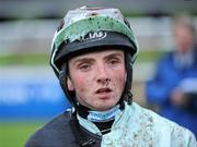 8 June 2012; Jockey Chris Hayes after winning the Seamus & Rosemary McGrath Memorial Saval Beg Stakes on Midnight Soprano. Leopardstown Racecourse, Leopardstown, Co. Dublin. Picture credit: Matt Browne / SPORTSFILE
