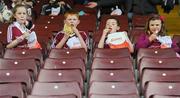 9 June 2012; Galway supporters, from left to right, Katie Hickey, Brian Cleary, Shane Cleary and Aisling Cleary, from Corofin, Co. Galway, enjoy a bite to eat before game. Connacht GAA Football Senior Championship, Semi-Final, Galway v Sligo, Pearse Stadium, Galway. Picture credit: Ray Ryan / SPORTSFILE