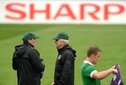 9 June 2012; Republic of Ireland manager Giovanni Trapattoini with assistant manager Marco Tardelli, left, during squad training ahead of their opening UEFA EURO 2012, Group C, game against Croatia on Sunday. Republic of Ireland EURO2012 Squad Training, Municipal Stadium Poznan, Poznan, Poland. Picture credit: David Maher / SPORTSFILE