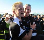 9 June 2012; Sligo's Paul McGovern, left, is congratulated by a supporter after the game. Connacht GAA Football Senior Championship, Semi-Final, Galway v Sligo, Pearse Stadium, Galway. Picture credit: Ray Ryan / SPORTSFILE
