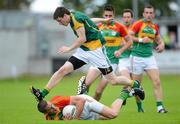 10 June 2012; Brendan Murphy, Carlow, in action against Donnacha Tobin, Meath. Leinster GAA Football Senior Championship, Quarter-Final, Meath v Carlow, O'Connor Park, Tullamore, Co. Offaly. Picture credit: Matt Browne / SPORTSFILE