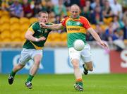 10 June 2012; Paul Reid of Carlow in action against Alan Forde of Meath during the Leinster GAA Football Senior Championship Quarter-Final match between Meath and Carlow at O'Connor Park in Tullamore, Offaly. Photo by Matt Browne/Sportsfile
