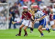 3 September 2017; Gemma Murray of Dromin National School, Dunleer, Co Louth, representing Waterford, in action against Alex Hodgins of Presentation Primary School, Terenure Road, Dublin, representing Galway, during the INTO Cumann na mBunscol GAA Respect Exhibition Go Games at Galway v Waterford - GAA Hurling All-Ireland Senior Championship Final at Croke Park in Dublin. Photo by Sam Barnes/Sportsfile