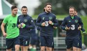 4 September 2017; Republic of Ireland players from left, Kevin Long, Wesley Hoolahan, Robbie Brady and Aiden McGeady during squad training at FAI NTC in Abbotstown, Dublin. Photo by David Maher/Sportsfile