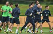 4 September 2017; Shane Long and Stephen Ward of Republic of Ireland during squad training at FAI NTC in Abbotstown, Dublin. Photo by David Maher/Sportsfile