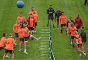 4 September 2017; Munster players during a game of football tennis ahead of Munster rugby squad training at the University of Limerick in Limerick. Photo by Eóin Noonan/Sportsfile