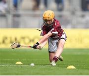 3 September 2017; Ronan Courtney of St. Mary's National School, Edgeworthstown, Co Longford, representing Galway, during the INTO Cumann na mBunscol GAA Respect Exhibition Go Games at Galway v Waterford - GAA Hurling All-Ireland Senior Championship Final at Croke Park in Dublin. Photo by Seb Daly/Sportsfile