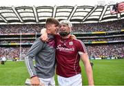 3 September 2017; Joe Canning of Galway celebrates with his nephew Jack, who played in the minor game, following the GAA Hurling All-Ireland Senior Championship Final match between Galway and Waterford at Croke Park in Dublin. Photo by Ramsey Cardy/Sportsfile